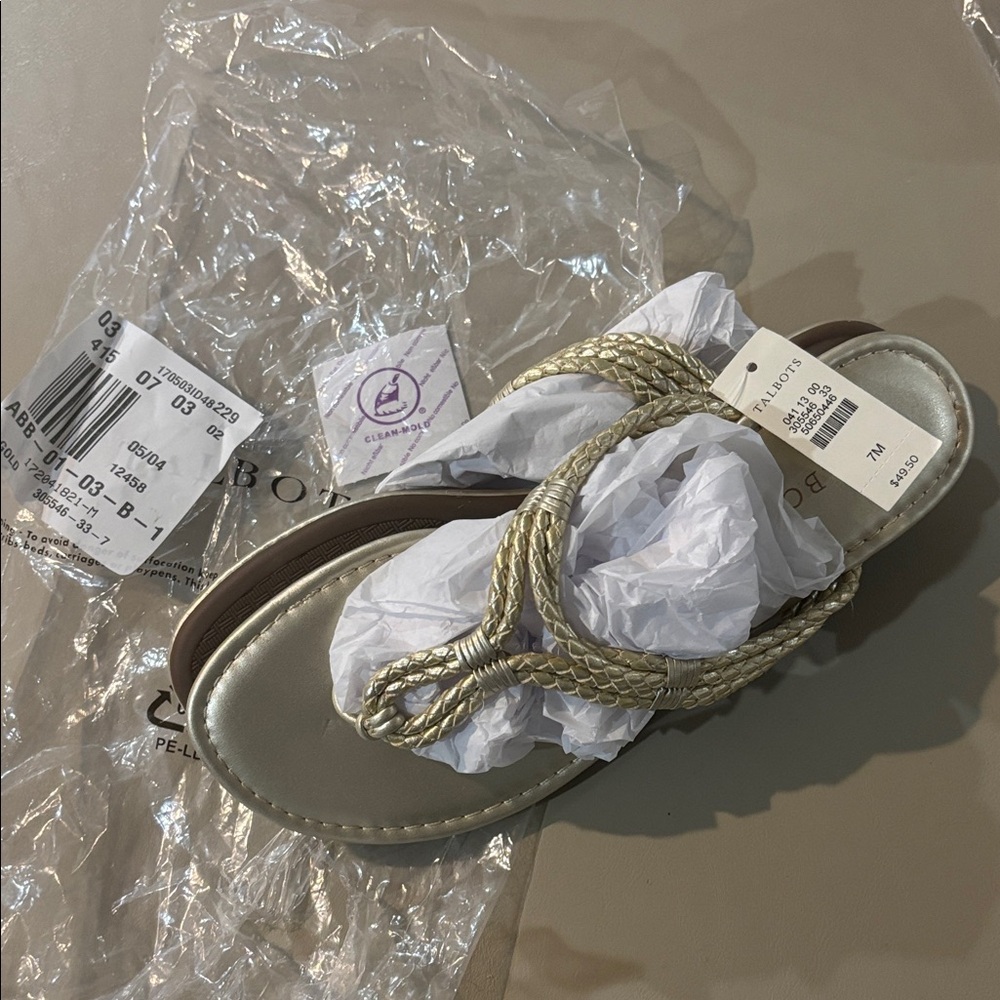 Talbots Gold Braided Sandals